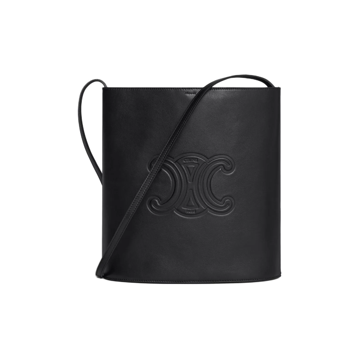 CELINE Calfskin Bucket Bag, Shoulder Bag Trumpets Men's Black