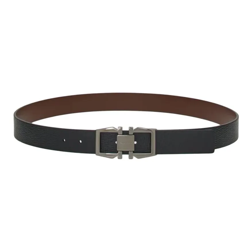 FERRAGAMO Телячья кожа Кожаные ремни Мужской Черный Ширина 3 см