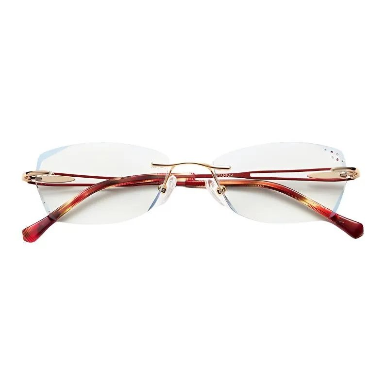 Red Sunset β-титан Овальный Функциональные очки Женские Golden Interval Вино Красный