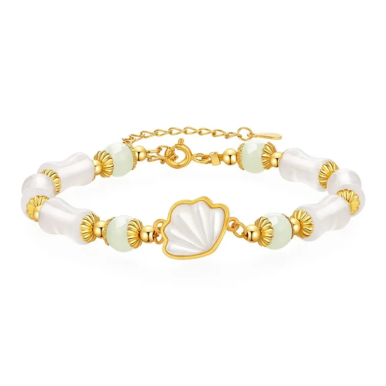 Bao Yi Chalcedony S925 Silver, Hetian Jade Bracelets Women's Pale Greenish White Jade