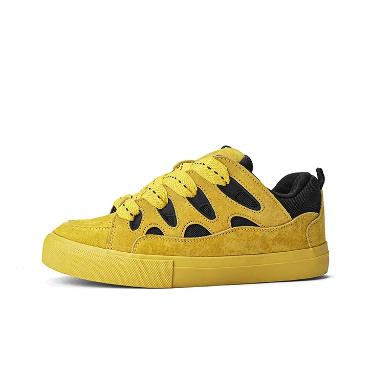 MINISO Low Top Skateboard Shoes Unisex Electric Glow Yellow