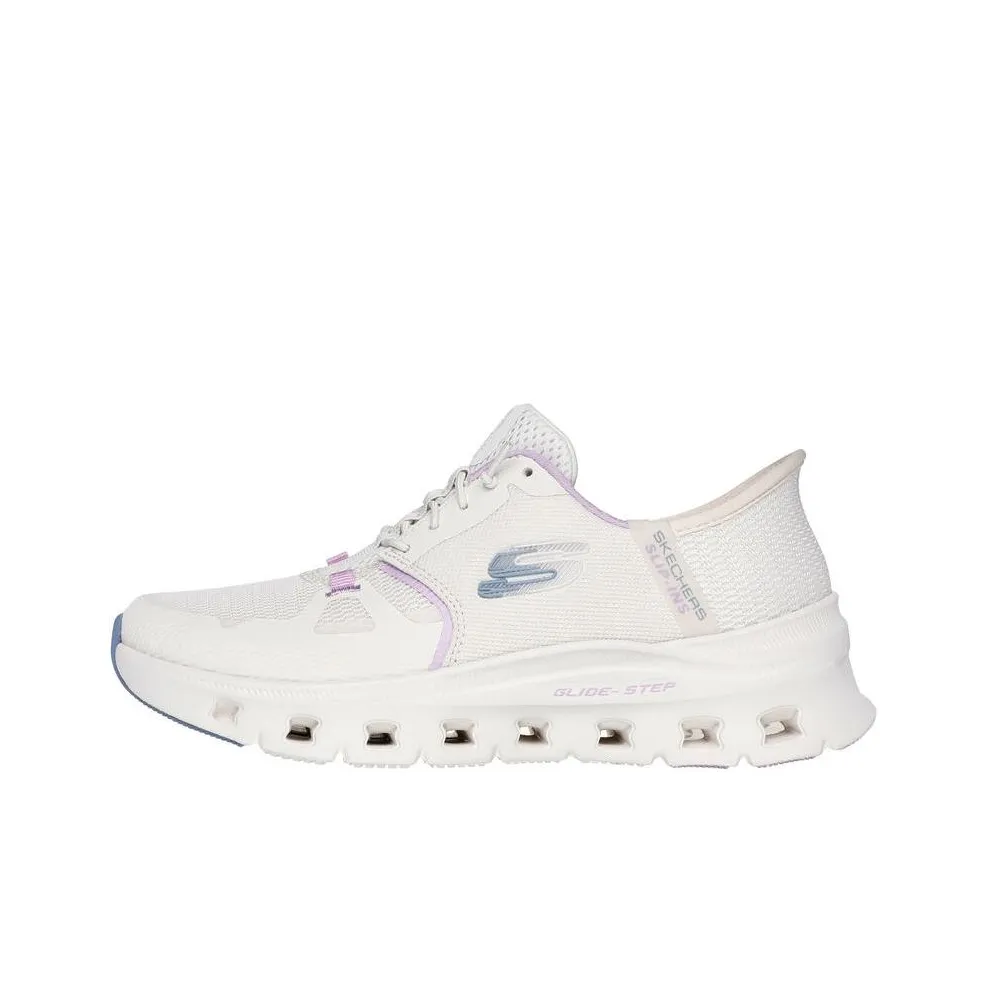 Skechers Glide Step Low Top Casual Shoes Women's White Purple