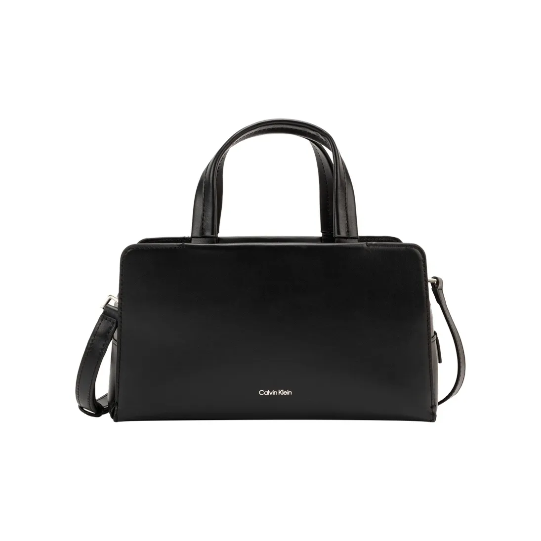 CALVIN KLEIN Cow Leather Handbag Medium Size Women's Space Black