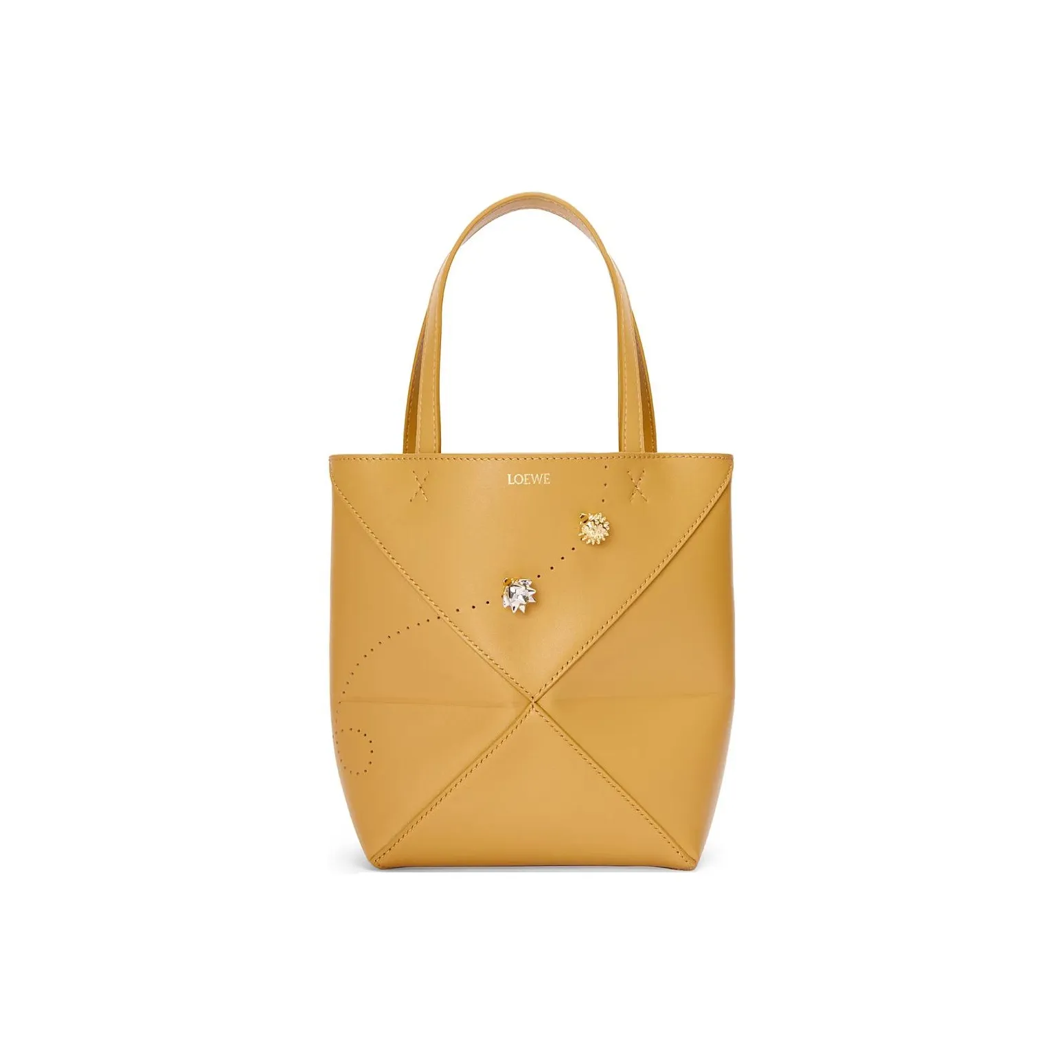 LOEWE Shiny Cow Leather Tote Bag, Shopping Bag, Handbag Mini Women's Desert neck