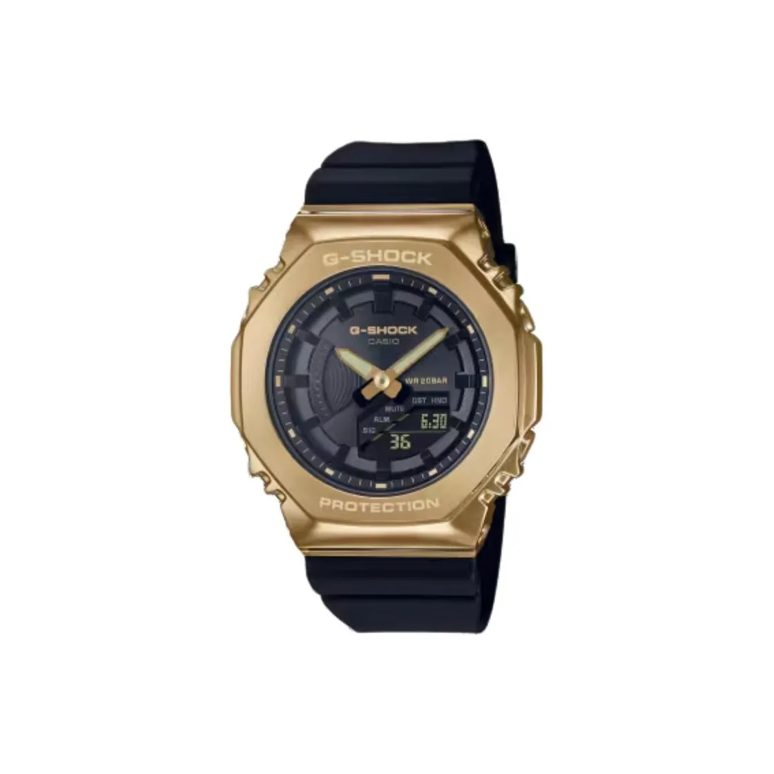 CASIO Кварцевый механизм Смольный ремешок Часы унисекс Черный циферблат