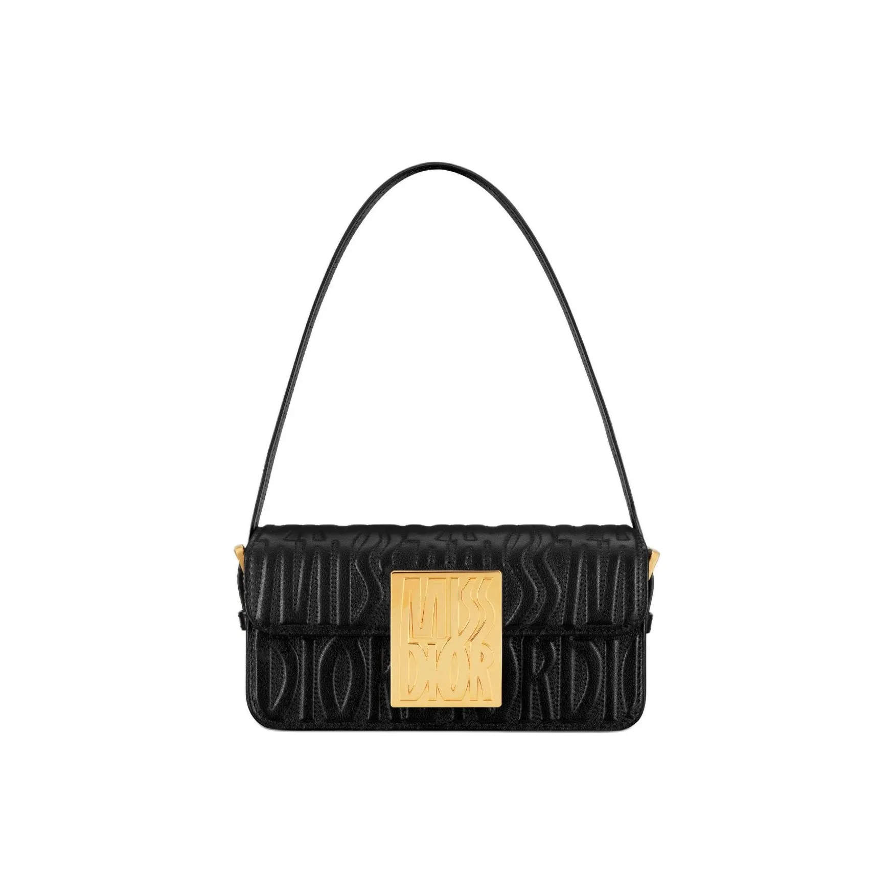 DIOR Miss DIOR Cowhide Leather Handbag Women's Black