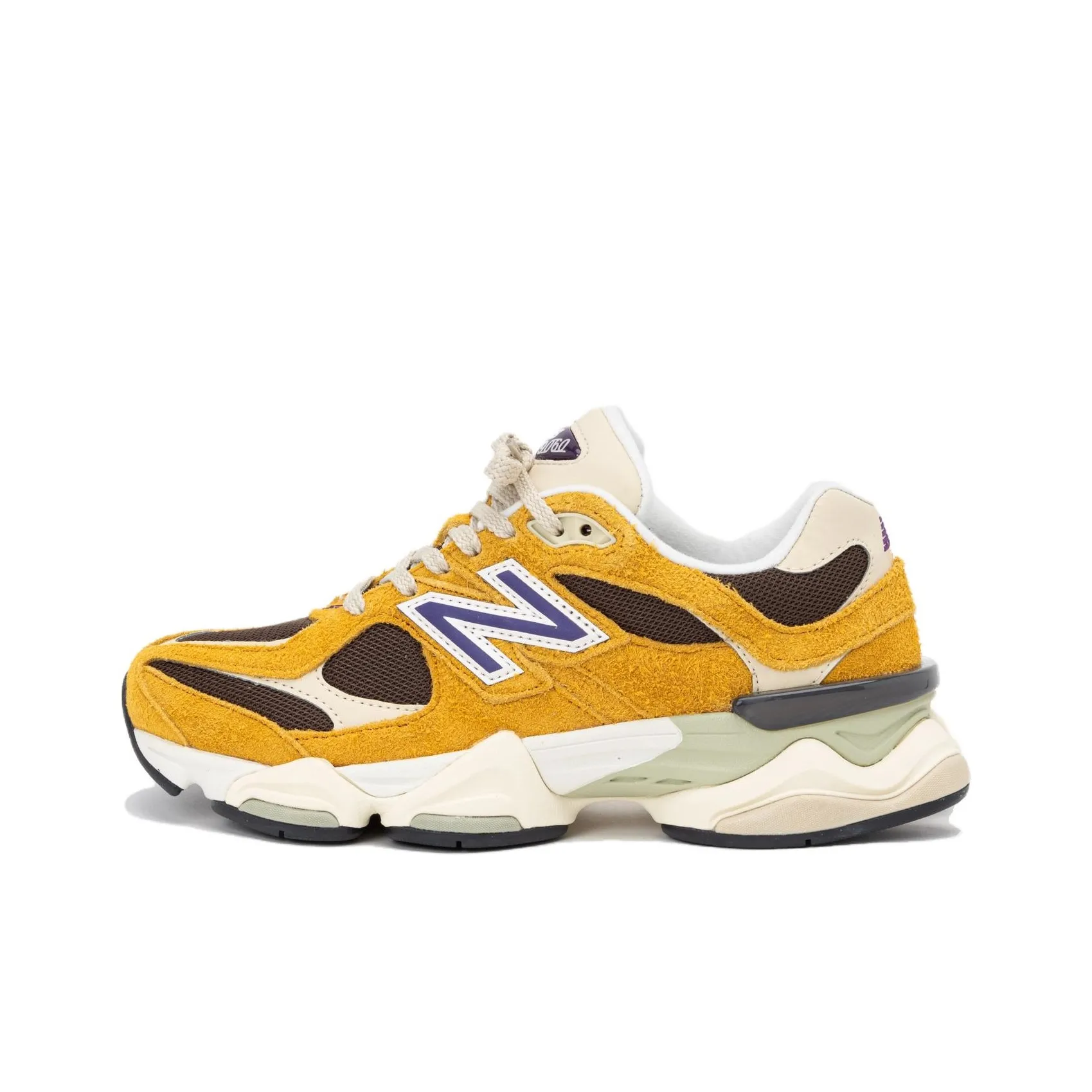 New Balance NB 9060 Running Shoes Unisex Low Top Yellow/White/Brown