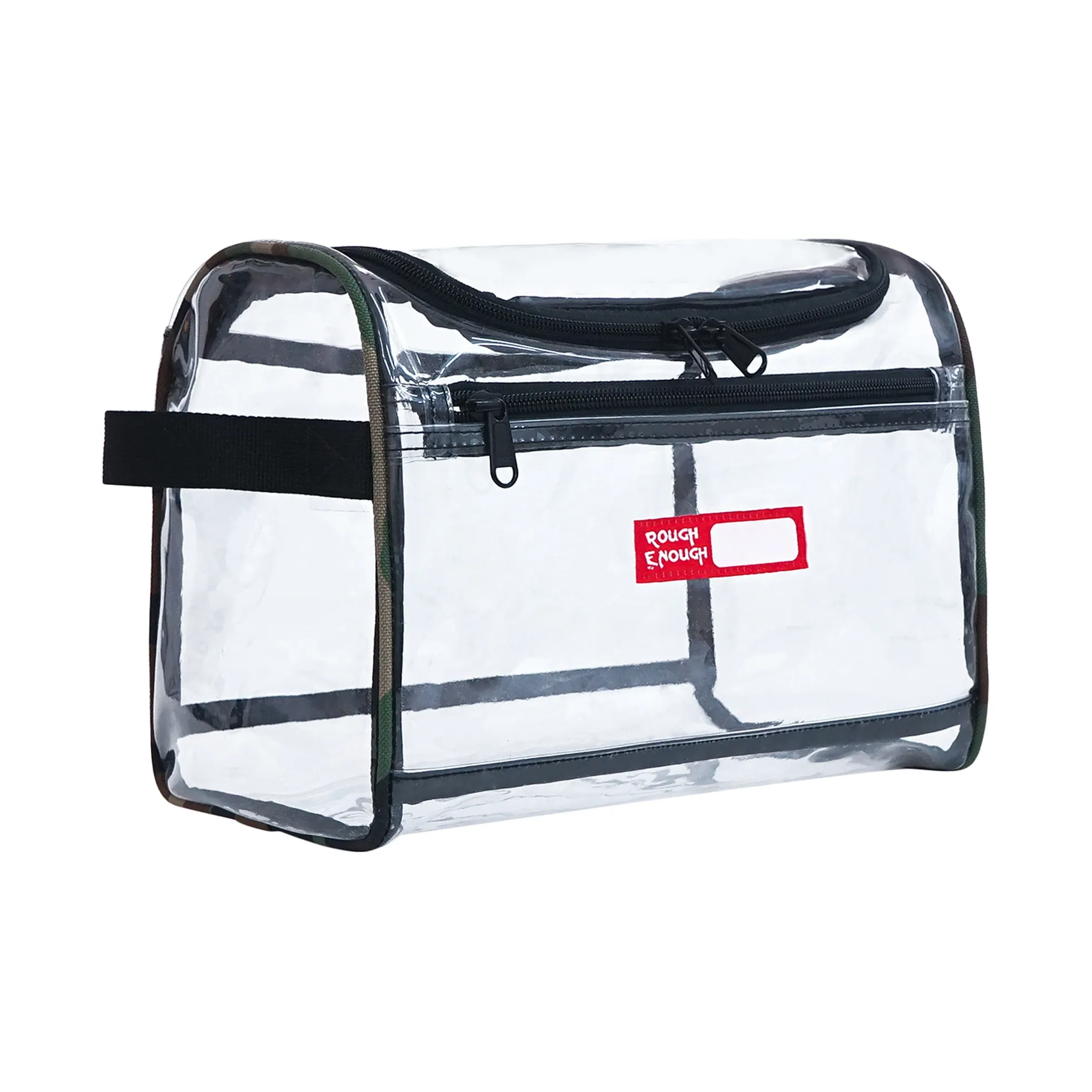 Rough Enough PVC Makeup Bag, Storage Bag, Handbag, Toiletry Bag Unisex Transparent