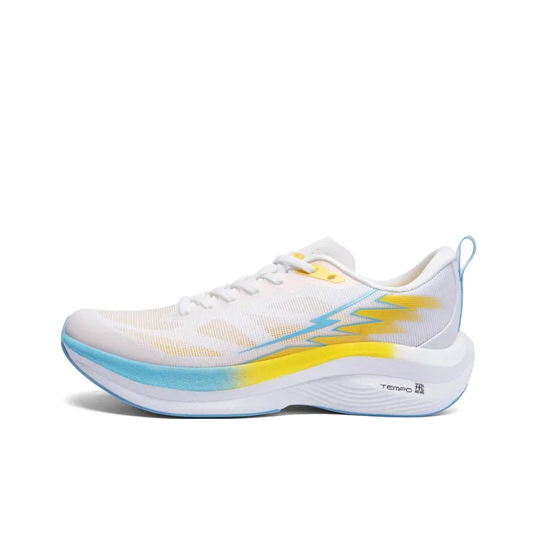 LPMX Professional Racing Body Test Cushioning Slip Resistant Low Top Running Shoes Men's Blue White Yellow