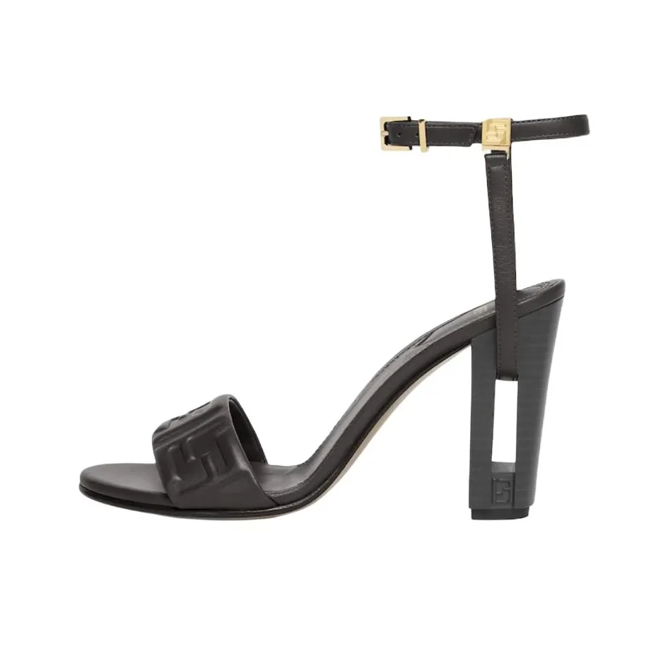 FENDI Dolphin Logo Embossed Ankle Strap Sandals Women's