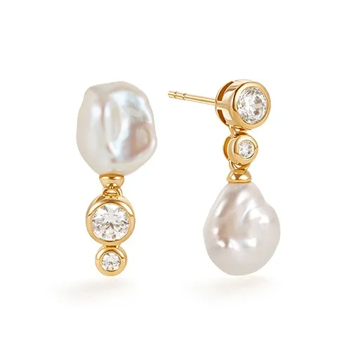 Amber Lollipop Беллфлауэр Коллекция Белый Лепесток Коллекция Жемчужные Серьги Женские