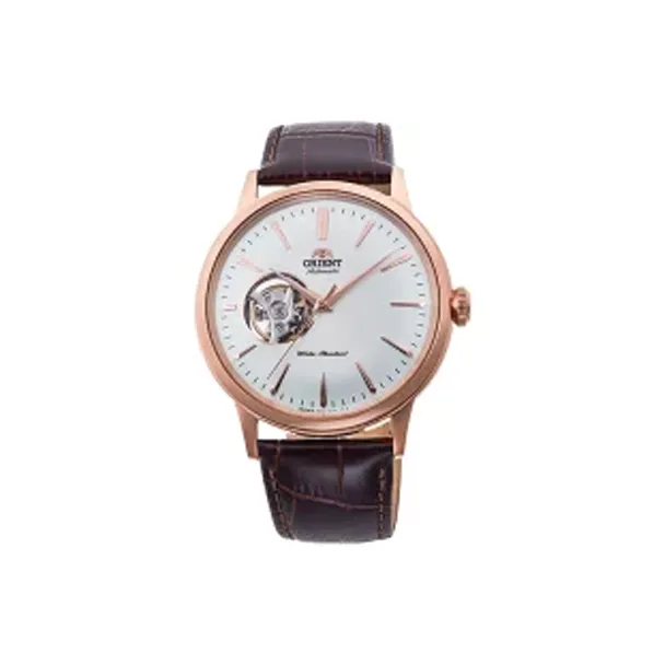 ORIENT Automatic/Manual Mechanical Movement Cow Leather Strap Watch 45.5*40.5mm Men
s Watches White Dial