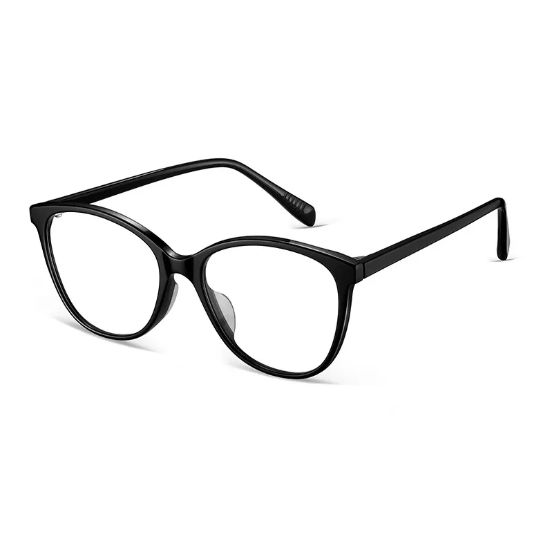 LOHO Пластиковая оправа Кошачий глаз Опционально ZEISS Защита от синего света Анти-утомляющие оптические линзы Унисекс Черный
