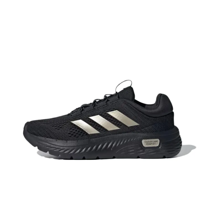 Adidas Cloudfoam Comfy Core Black Champagne Met. Cloud White Women's