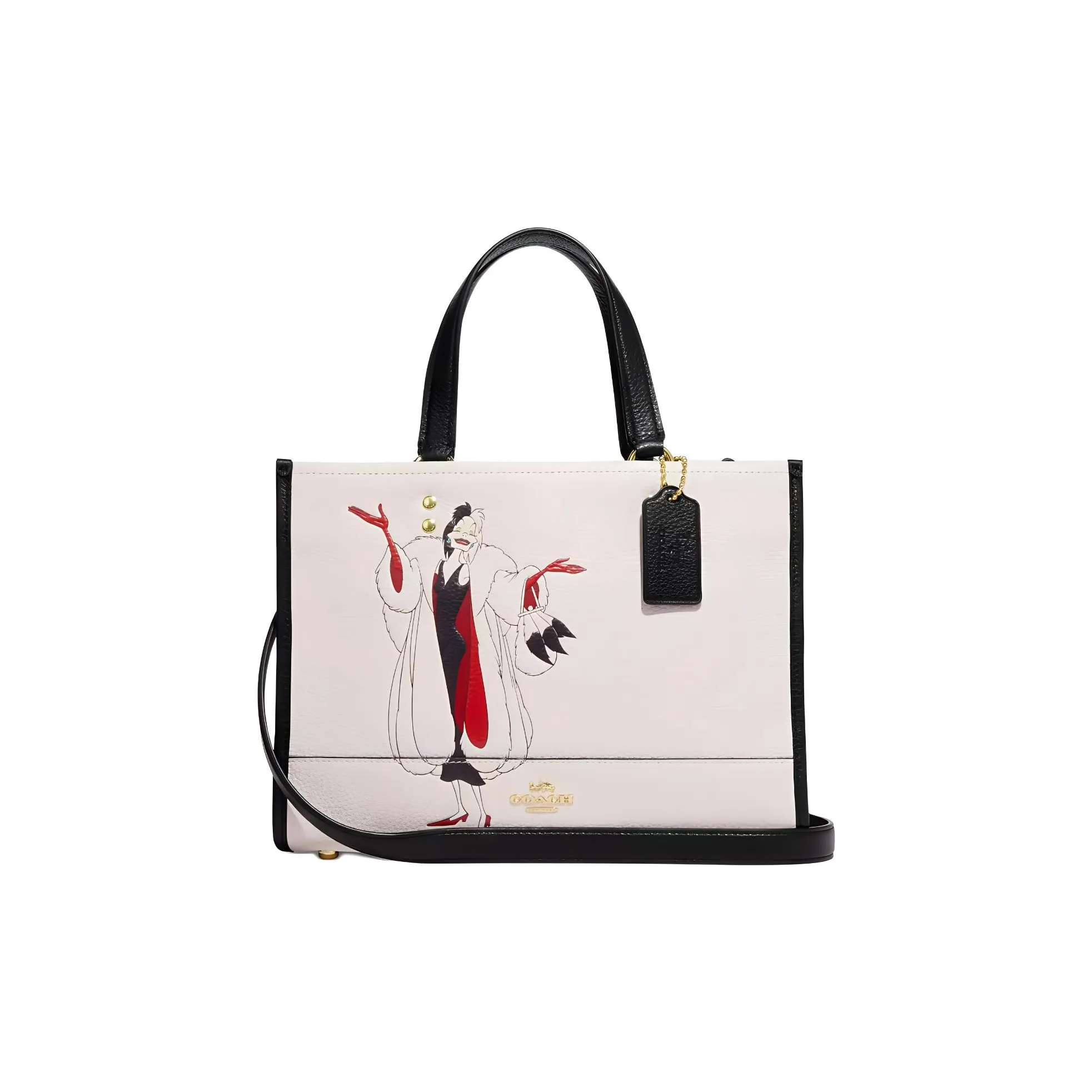 COACH Disney Коллаборация Dempsey Коровья кожа Через плечо Сумка Женская Белая