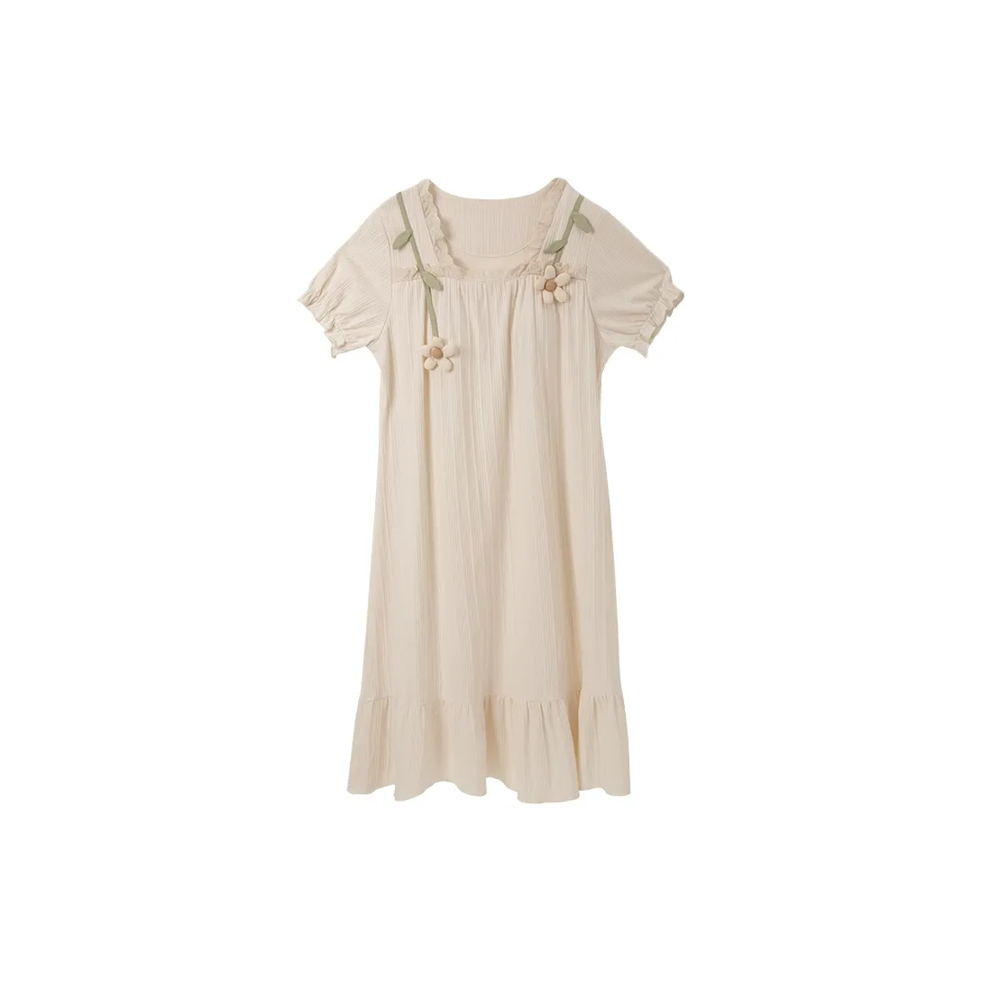 OUSHIBO Nightgown Women's Apricot