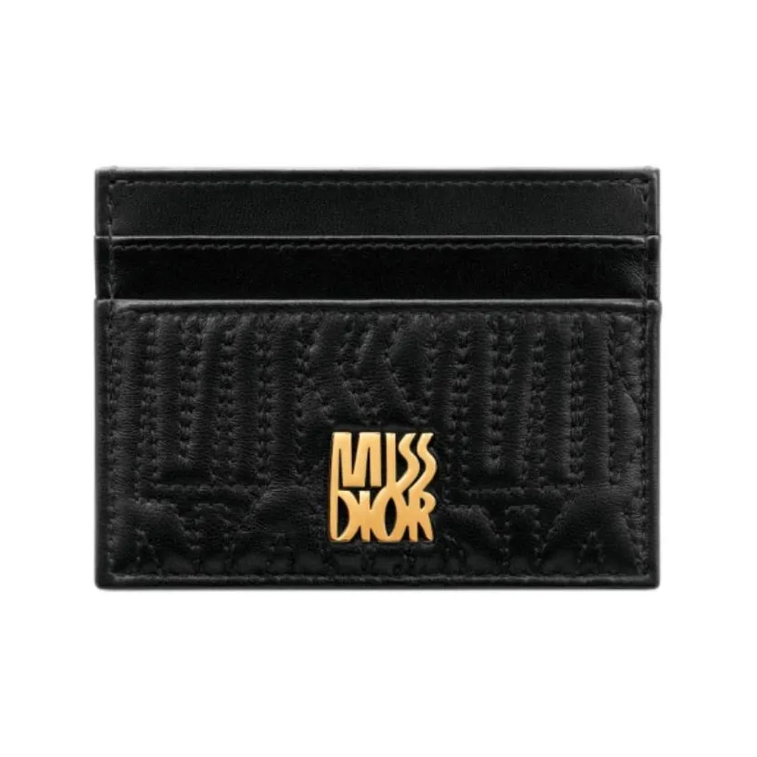 DIOR Miss Dior Lambskin Card Holder Card Holder Women's Black
