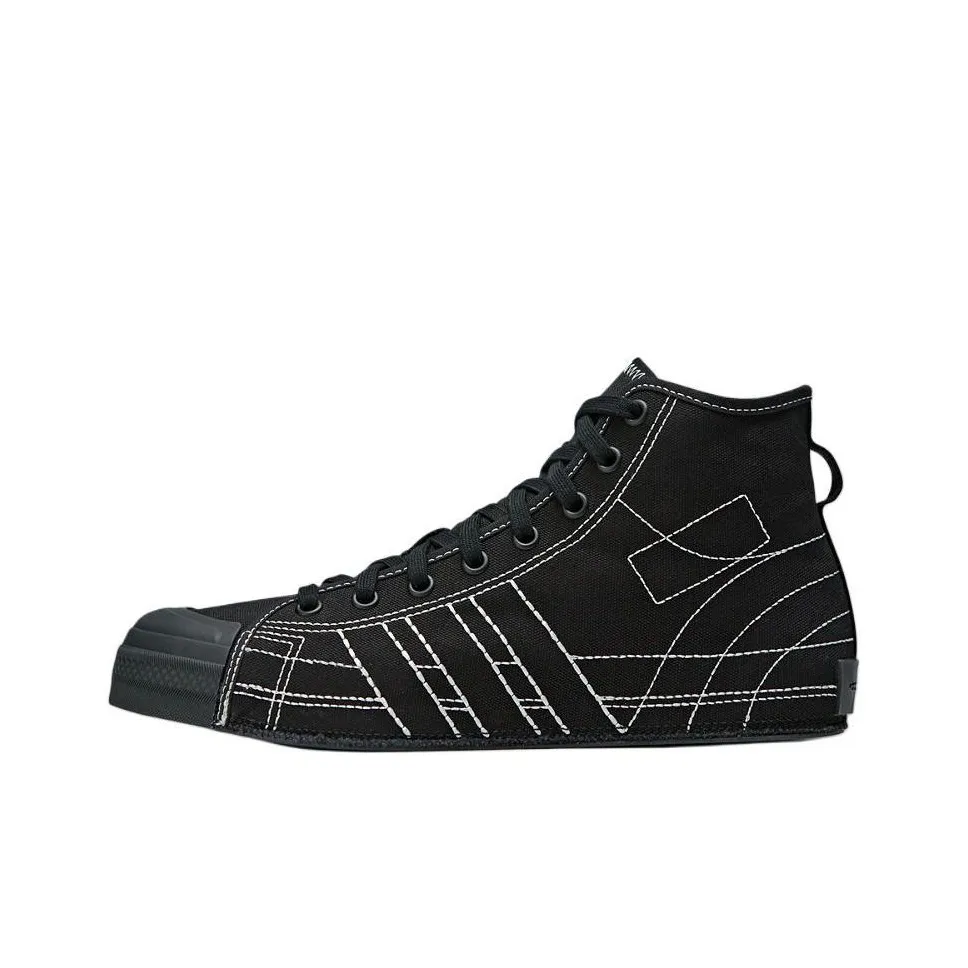 Y 3 Nizza Wear Resistant High Top Skateboard Shoes Unisex Black