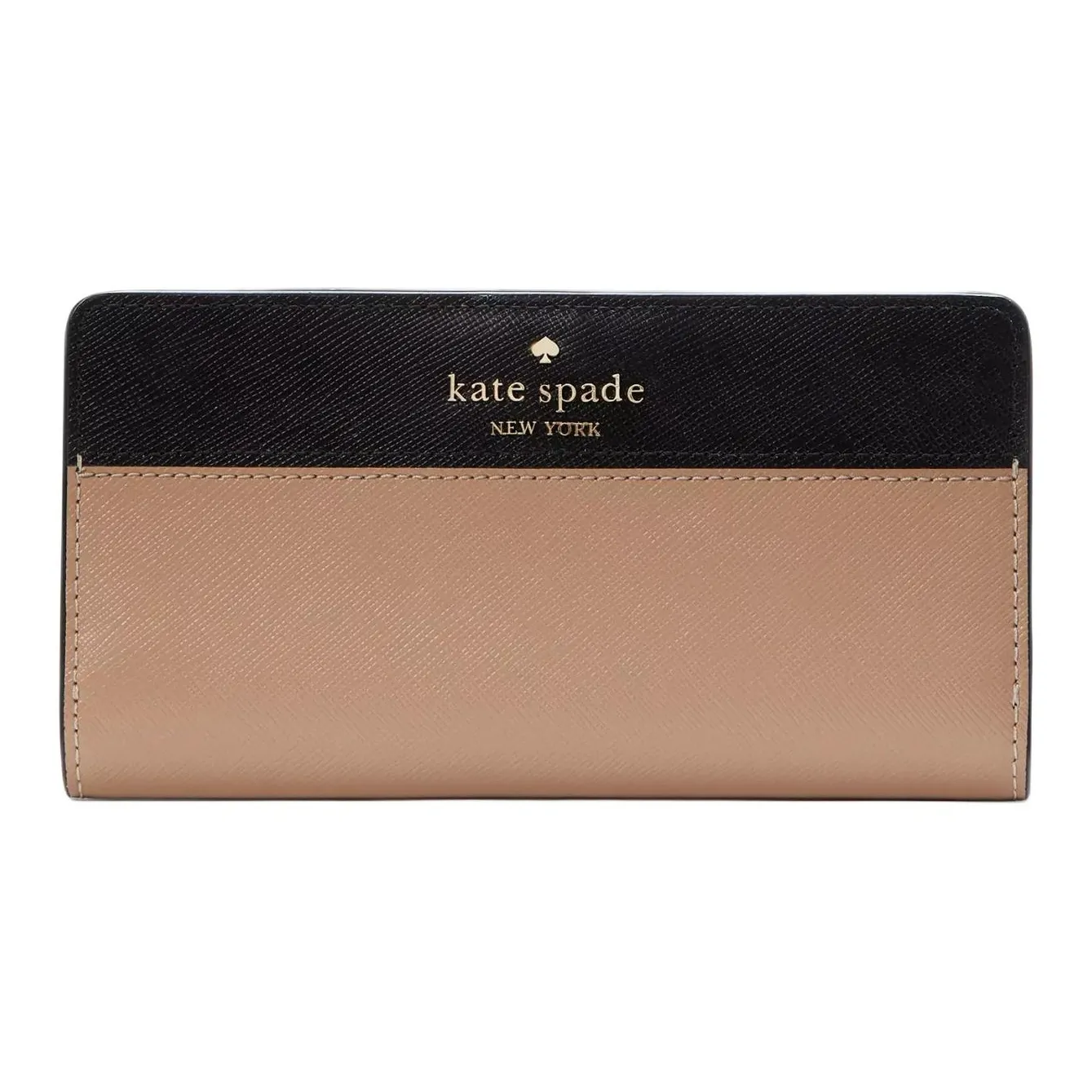 Kate Spade Saffiano Leather Wallet Tubas Women's Brown & Black