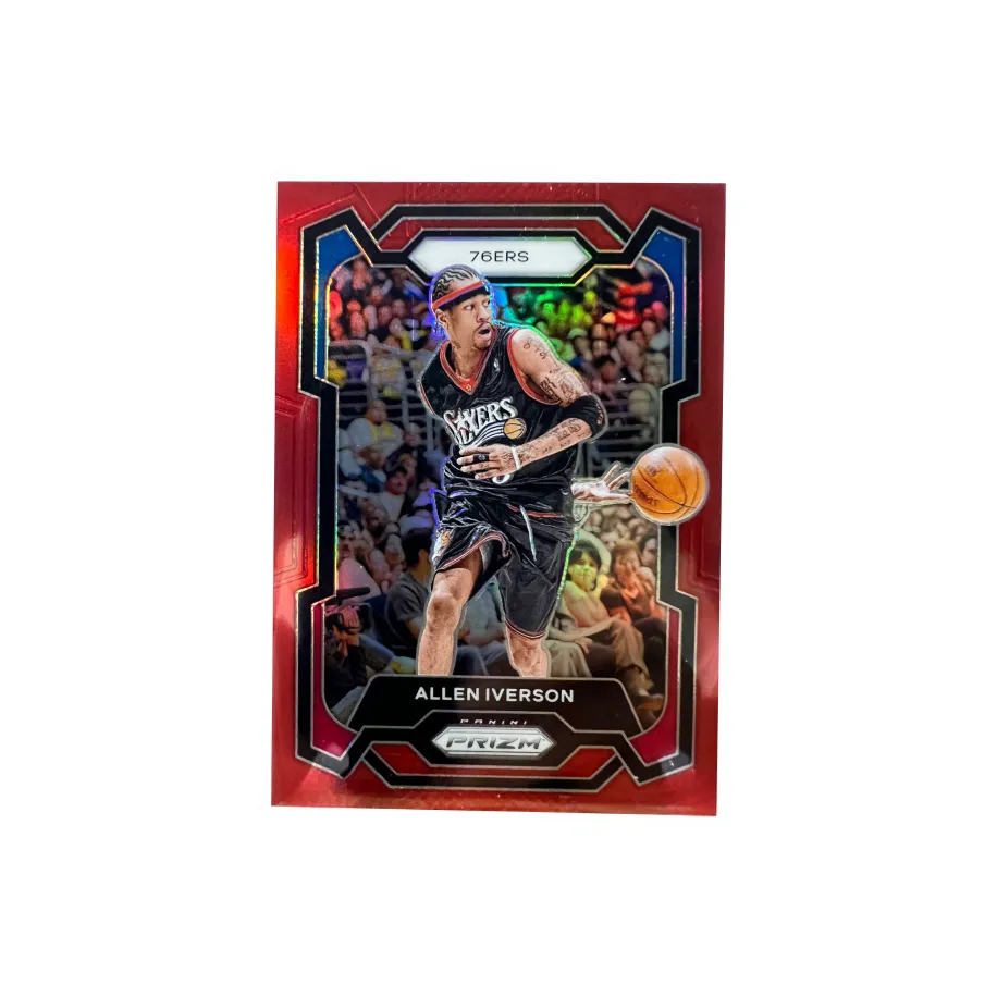 PANINI 2023 24 Баскетбольный NBA 76ers Команда Allen Iverson Answer Красный Fold 299 Serial Редкая Карта пройдет Спортивные Карты 1 шт