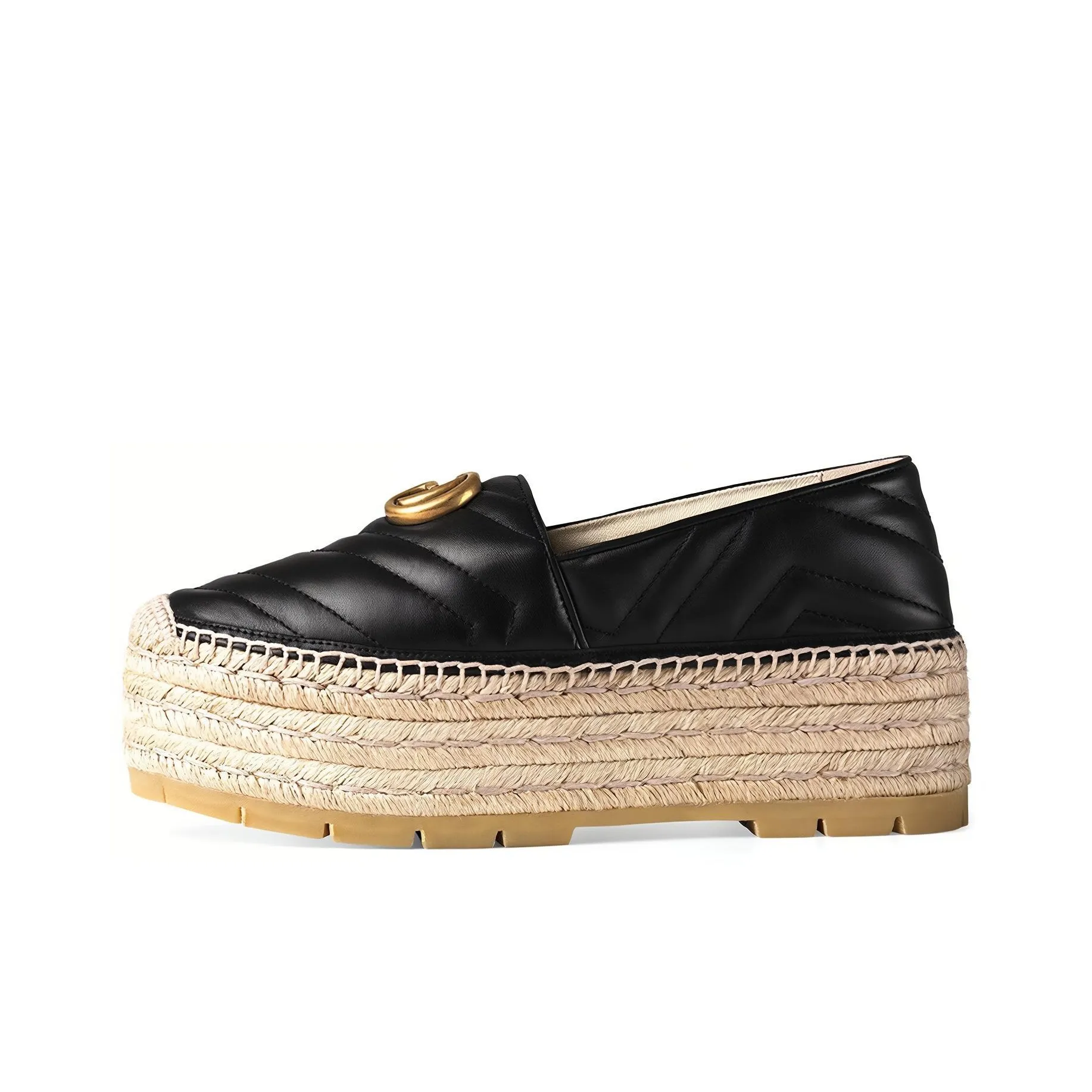 GUCCI Leather Espadrille With Double G