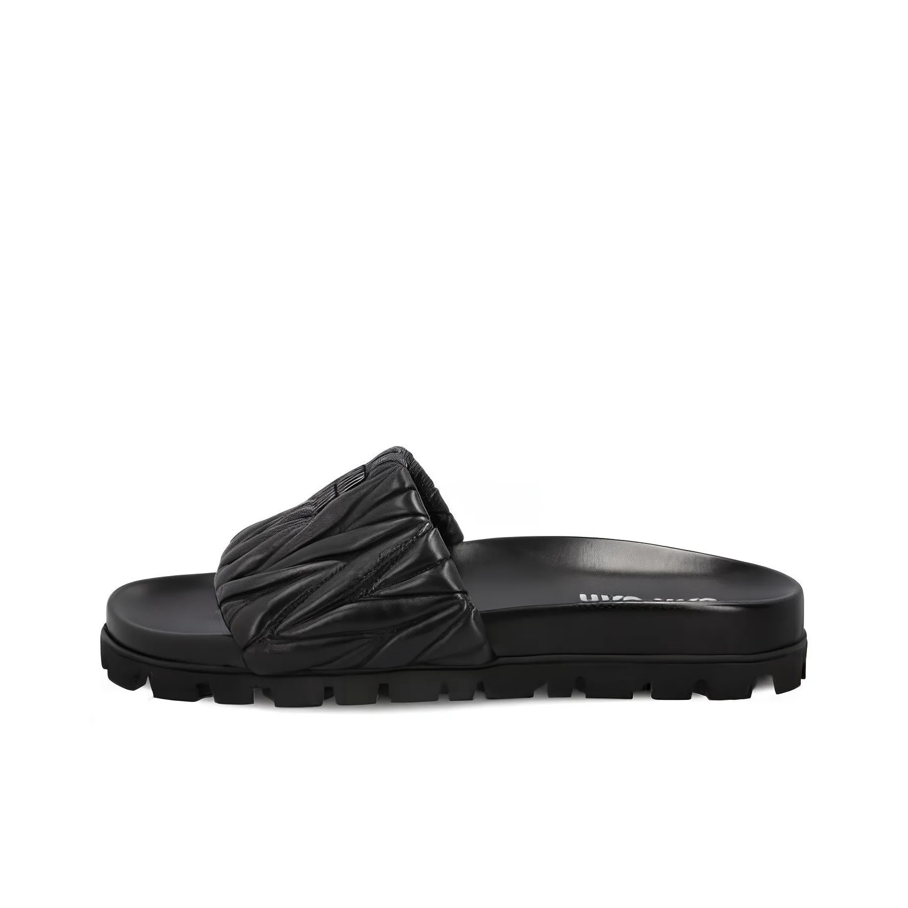 MIU MIU Odor Resistant Slide Slippers Women's Black