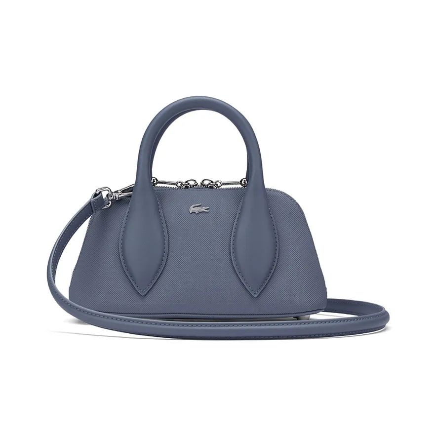 LACOSTE PVC Shoulder Bag, Crossbody Bag, Handbag Trumpets Women's Blue