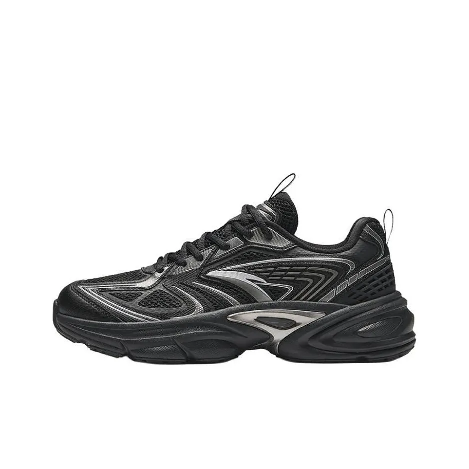 Anta Life Collection Anti Slip Wear Resistant Low Top Casual Shoes Men's Black Silver