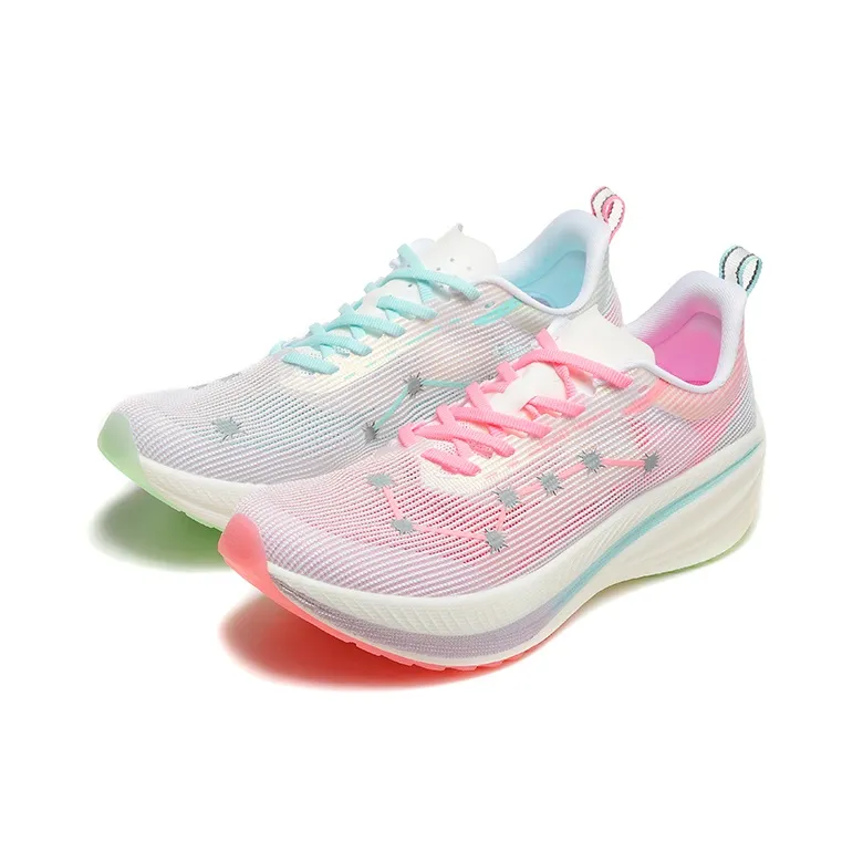 Unhooked Износостойкий Легкий Противоскользящий Низкий Топ Беговые кроссовки Унисекс Сине-розовый микс