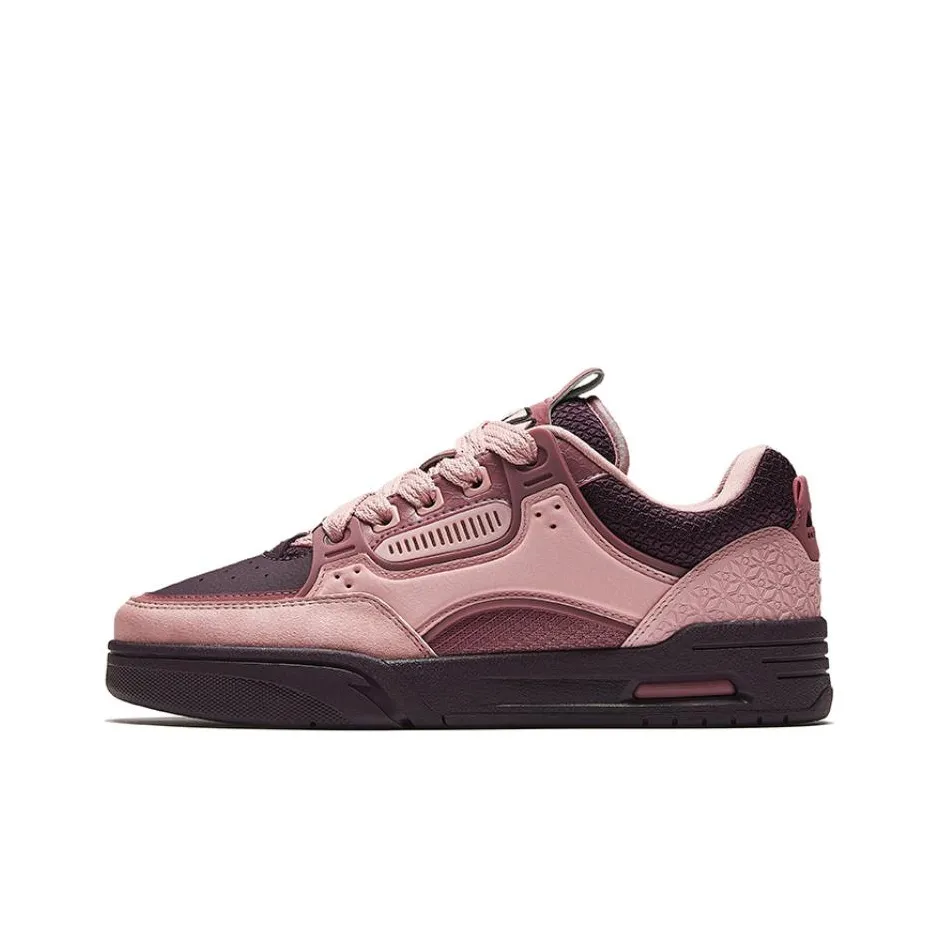 Anta AOJIE Anti-Slip Wear-Resistant Low-Top Skateboard Shoes Women's Pink Brown
