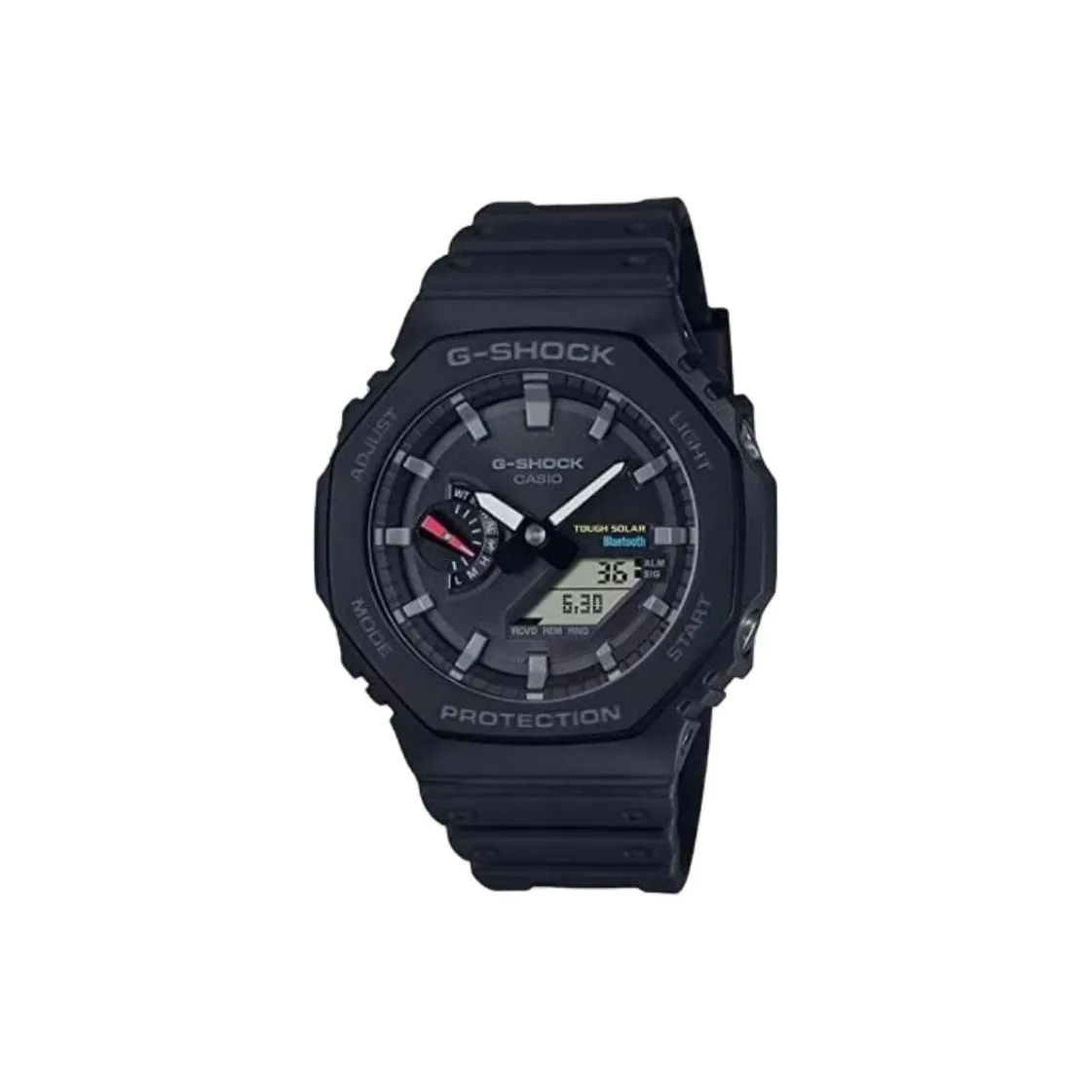 CASIO Кварцевый механизм резиновый ремешок унисекс черный циферблат