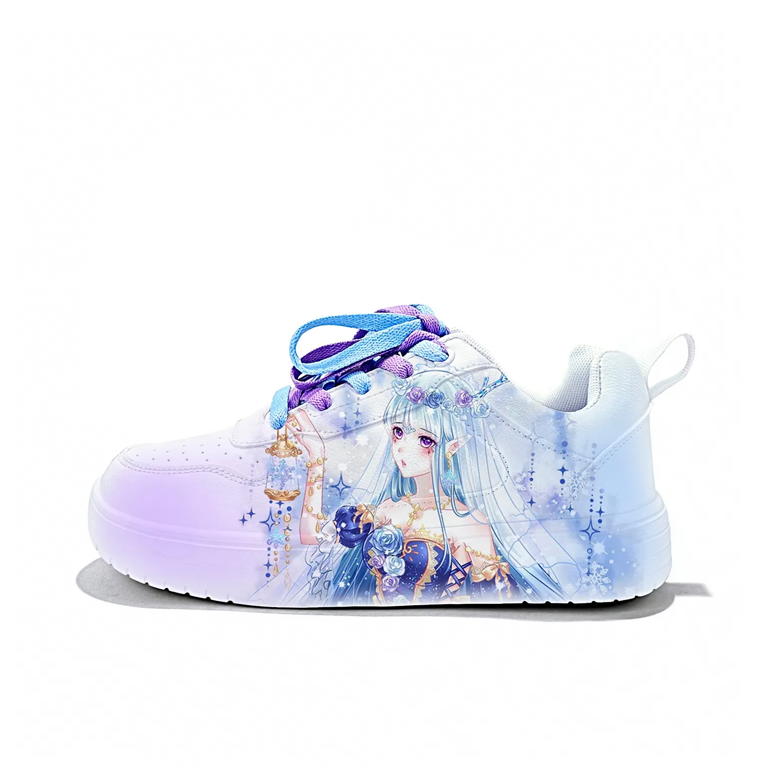 Cold Cicadas Yesterday Lightweight And Breathable Low-Top Skateboard Shoes Unisex White Blue Purple