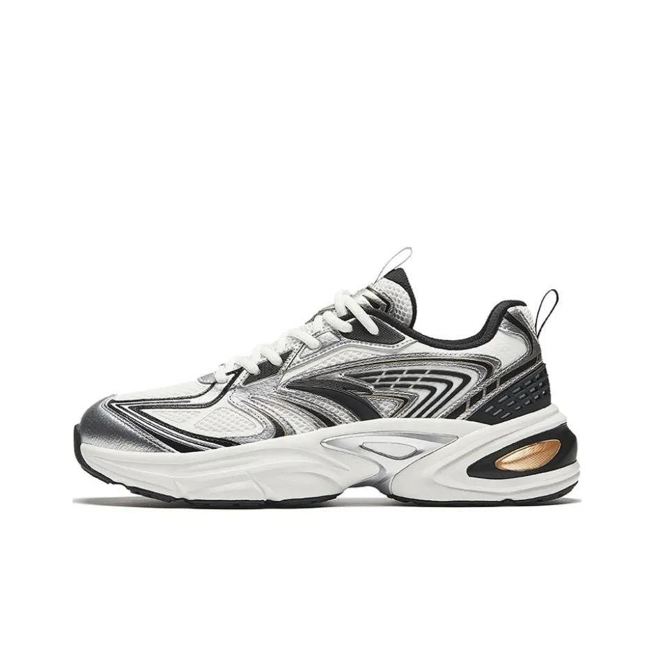 Anta Life Collection Anti Slip Wear Resistant Low Top Casual Shoes Men's White Silver Black