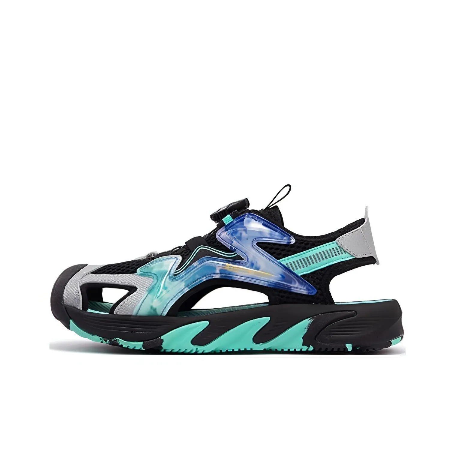 XTEP противоскользящие устойчивые к истиранию детские сандалии черного и зеленого цвета