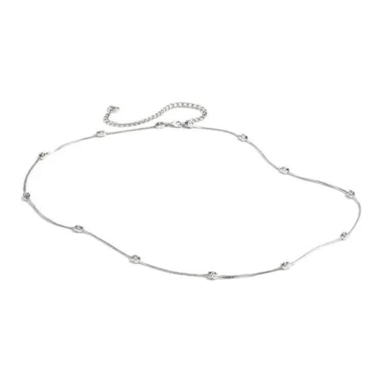 CHANEL [24B New Arrival]Solid Color Chain Design Metal Waist Chains Women's Silver