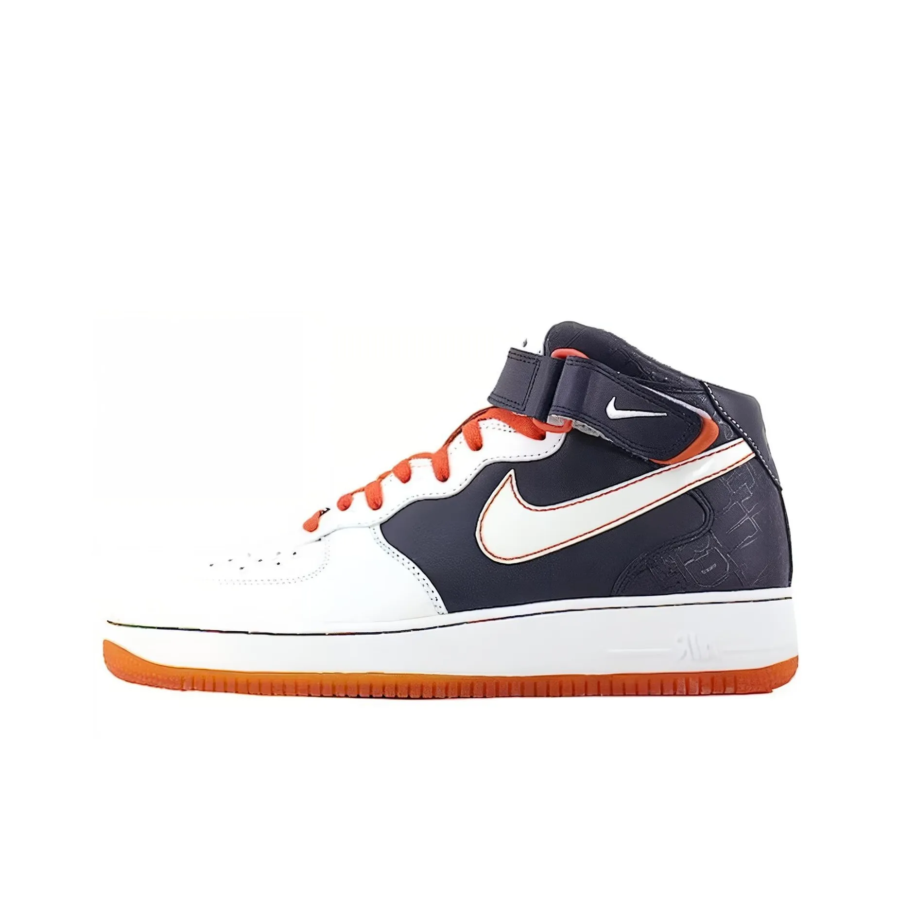Nike Air Force 1 Амортизация Износостойкий MID Топ Скейтборд Кроссовки Унисекс Черный Белый