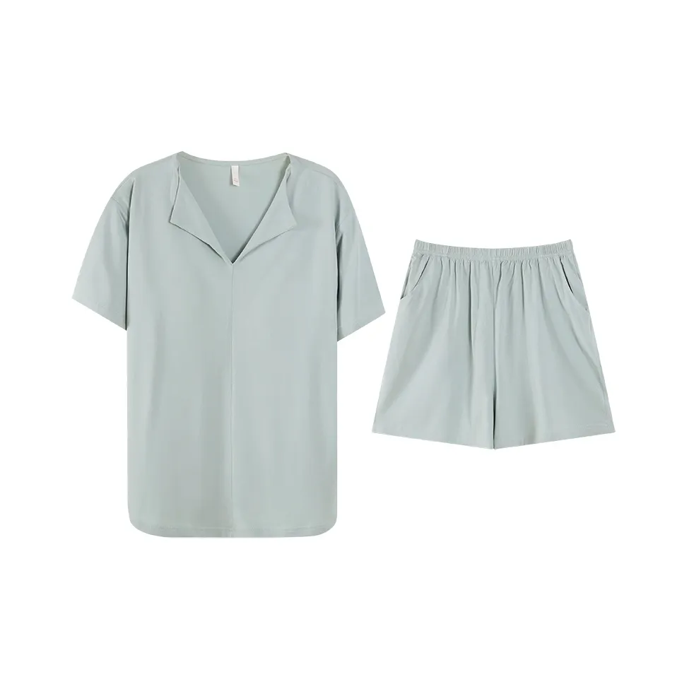 Mulong Family Pajama Set Women's Light Cyan