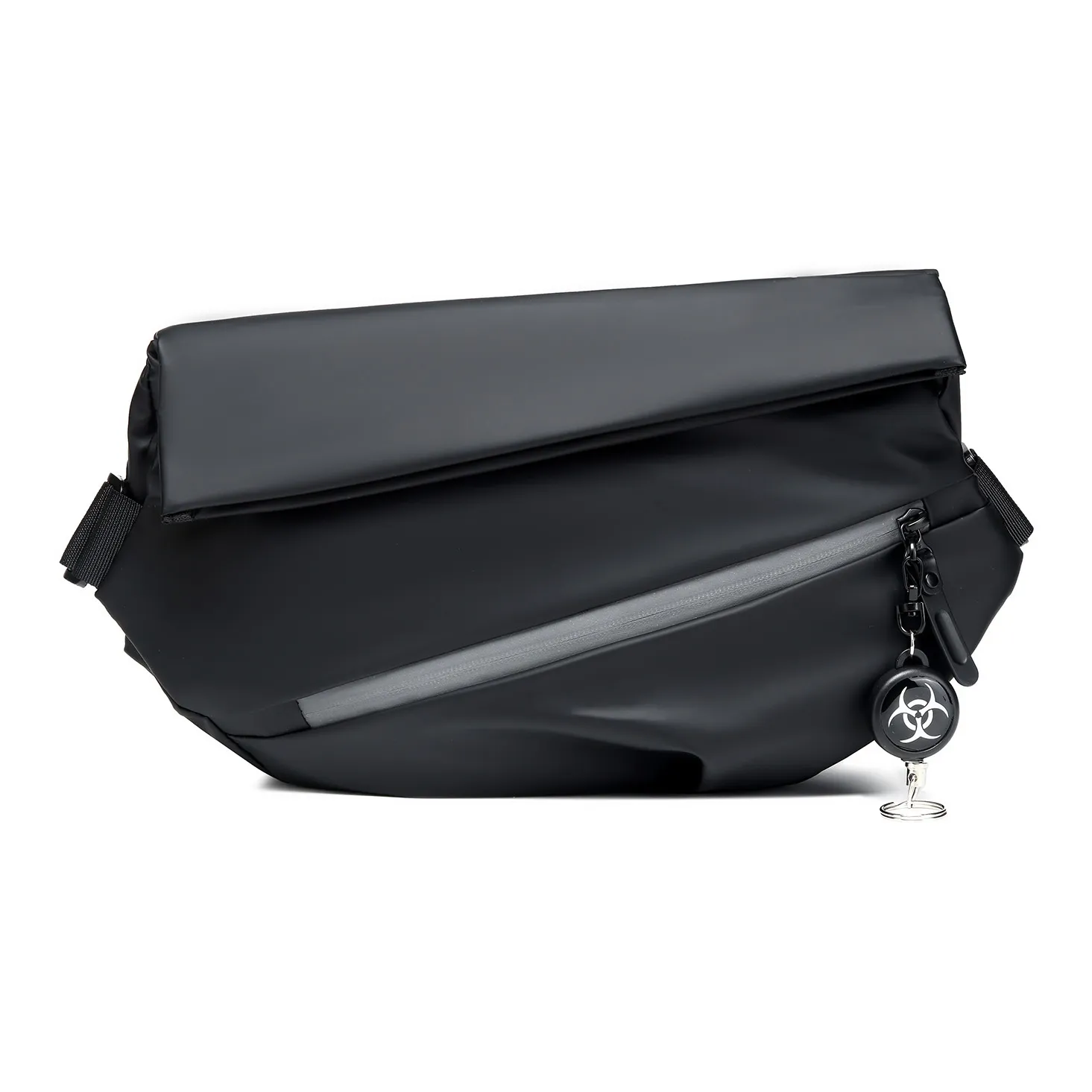 Slazenger Водонепроницаемый ПУ (полиуретан) Sling Сумка 3M Светоотражающая Велосипедная Курьерская Сумка Средняя Унисекс Черная Серый