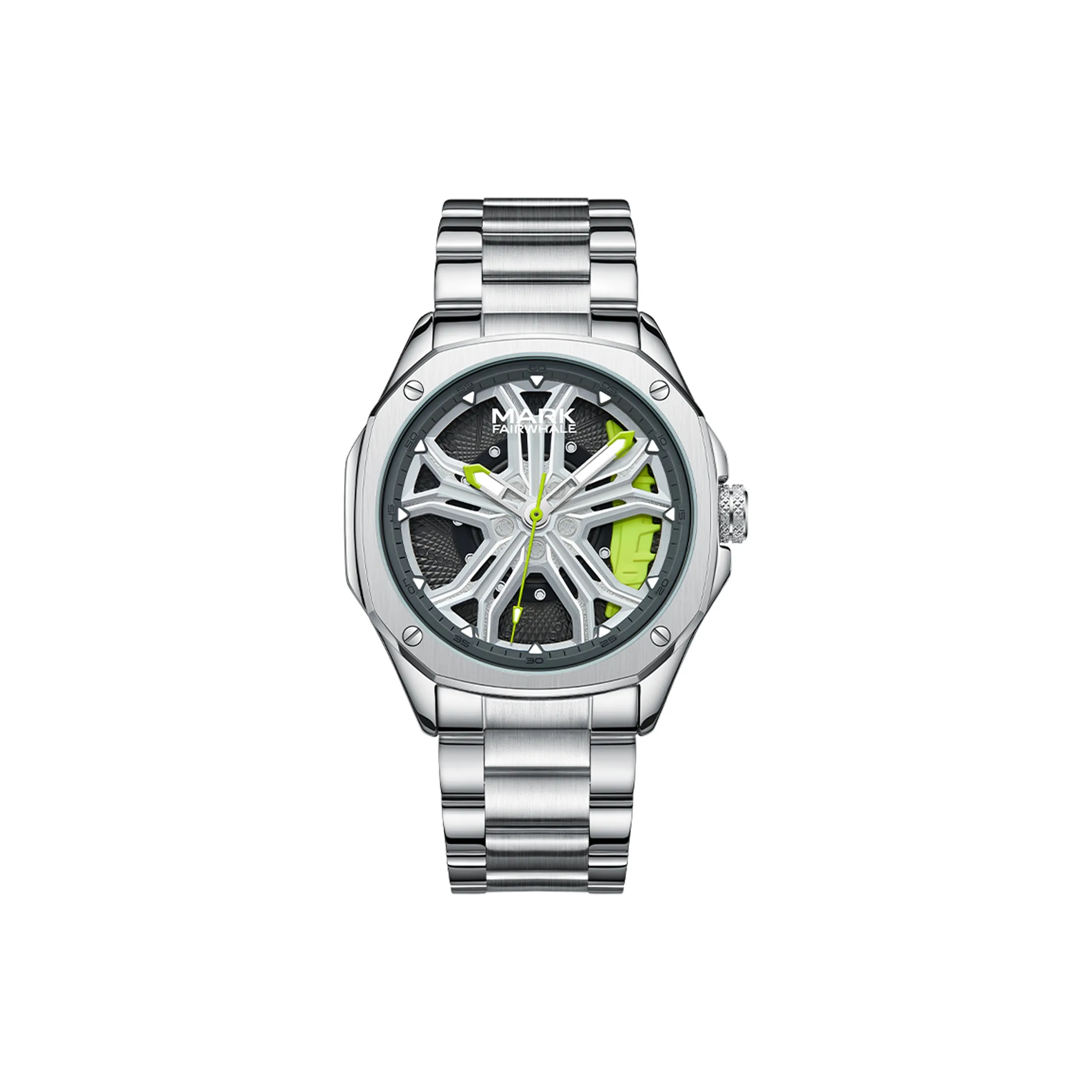 FAIRWHALE Кварцевый механизм металлический ремешок мужские часы черный циферблат