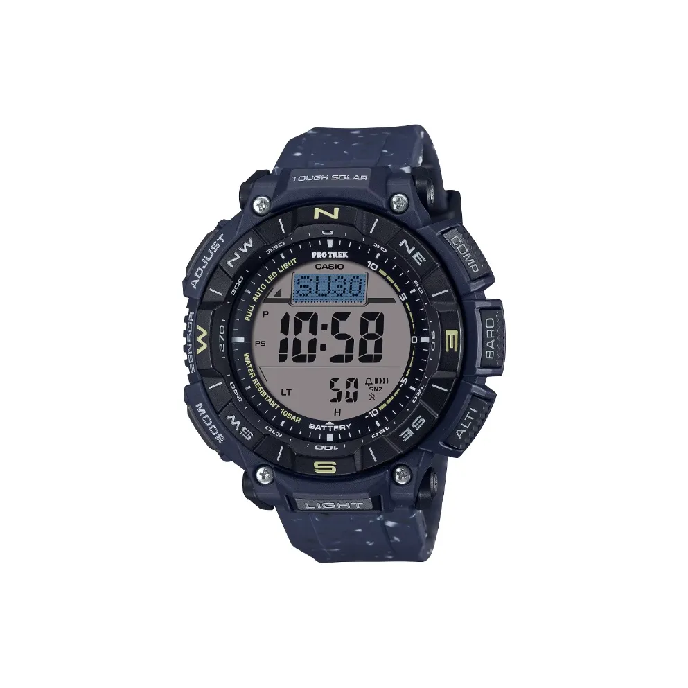 CASIO Солнечный Кварцевый Механизм Силиконовый Ремешок Часы Мужские Черный Циферблат