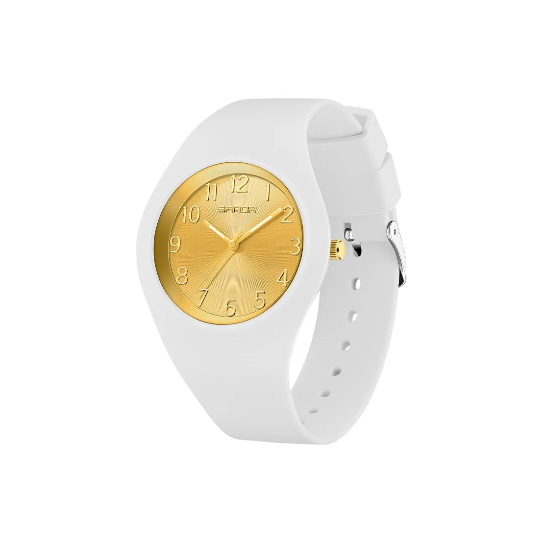 Sanda Кварцевый механизм Часы Унисекс Золотой циферблат