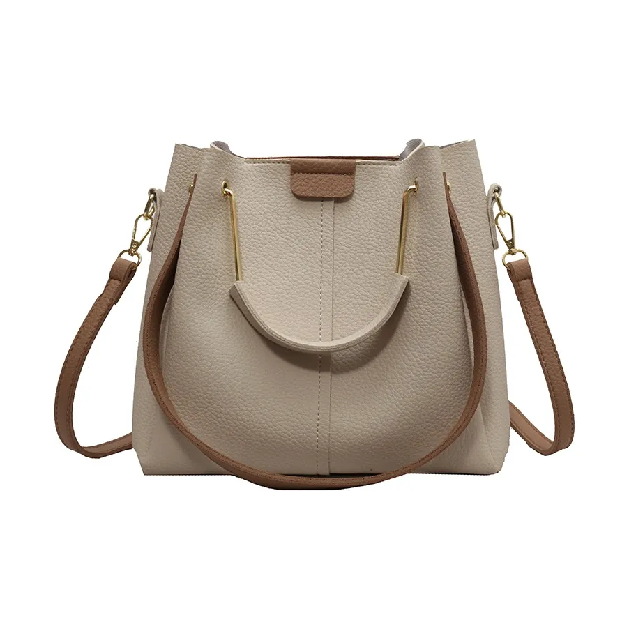 Xuan Xi ПУ (полиуретан) Сумка-ведро Сумка через плечо Сумка Женская Экрю Черный Хаки Розовый