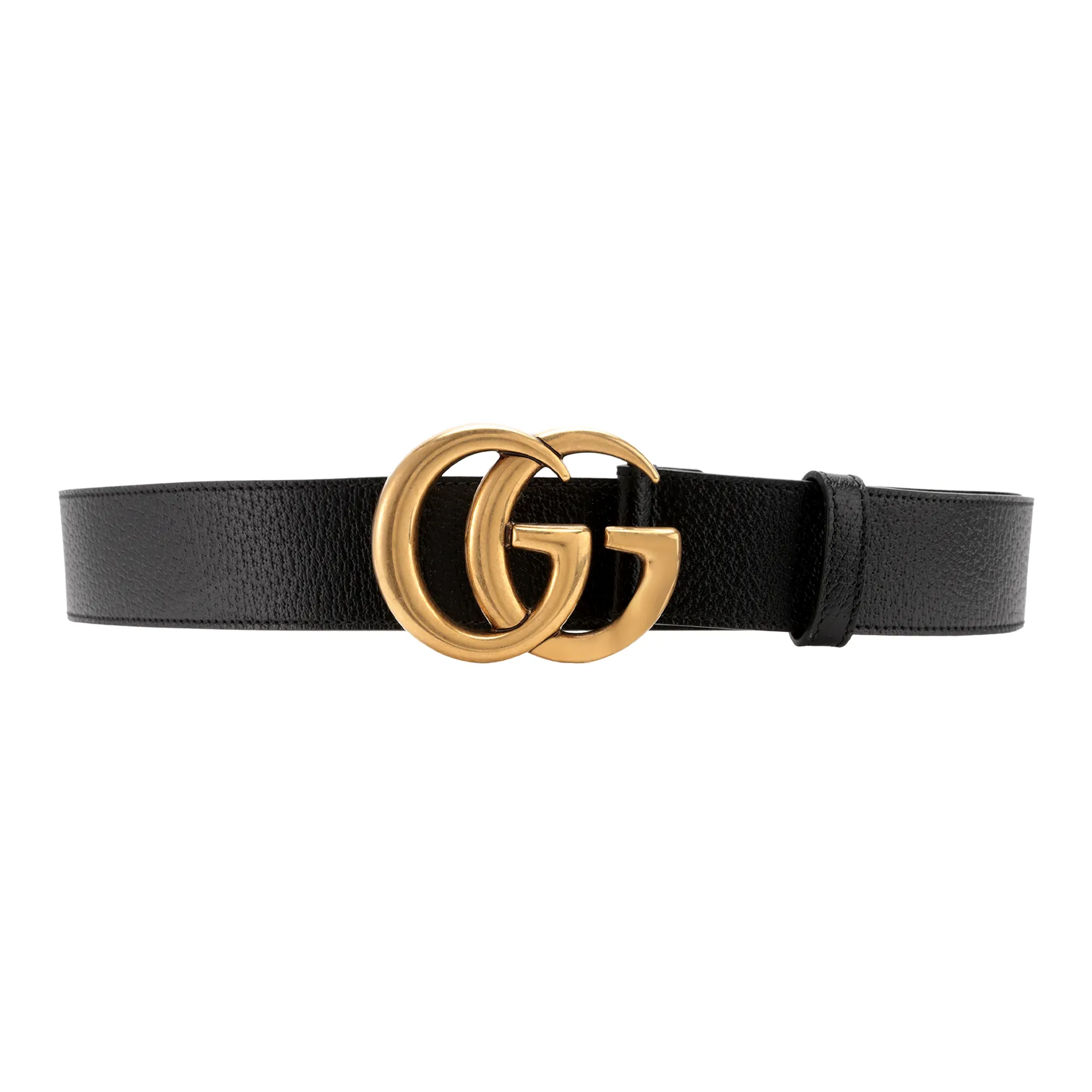 GUCCI Logo Fashion Trend Smooth Buckle Leather Belts Men's Width 4cm