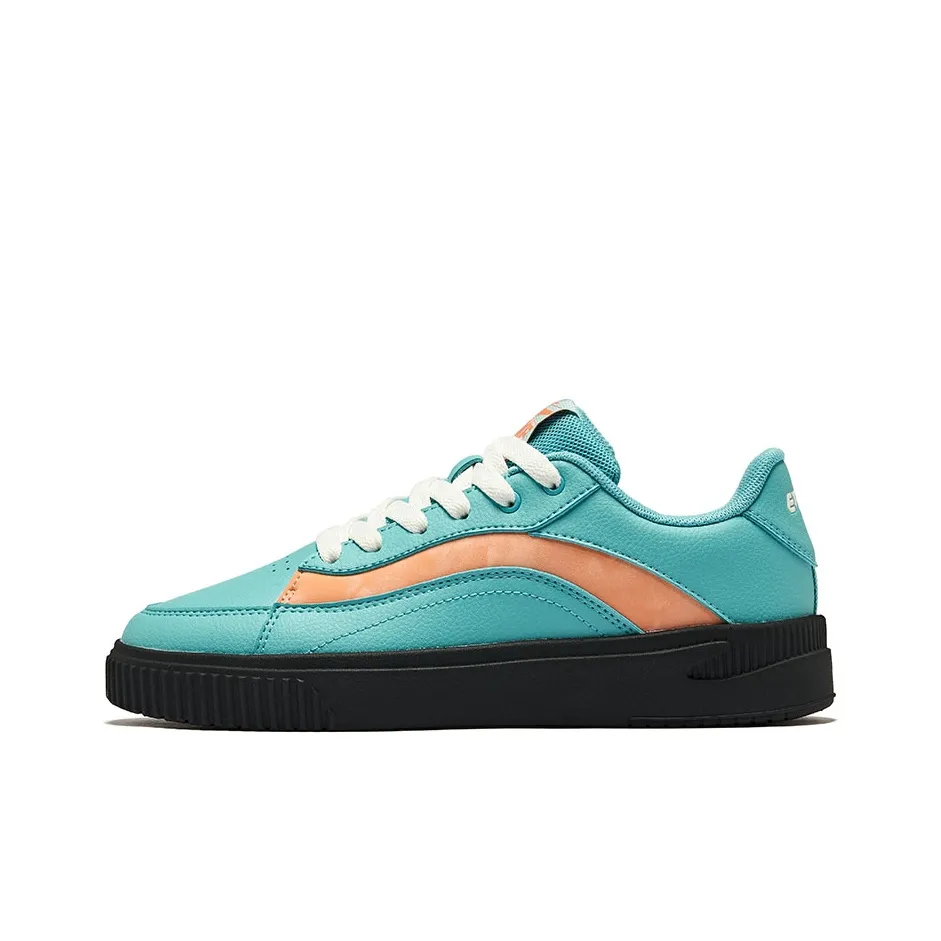 Erke Flying Cranes Wear-Resistant Slip-Resistant Low-Top Skateboard Shoes Women's Tianhe Green Orange