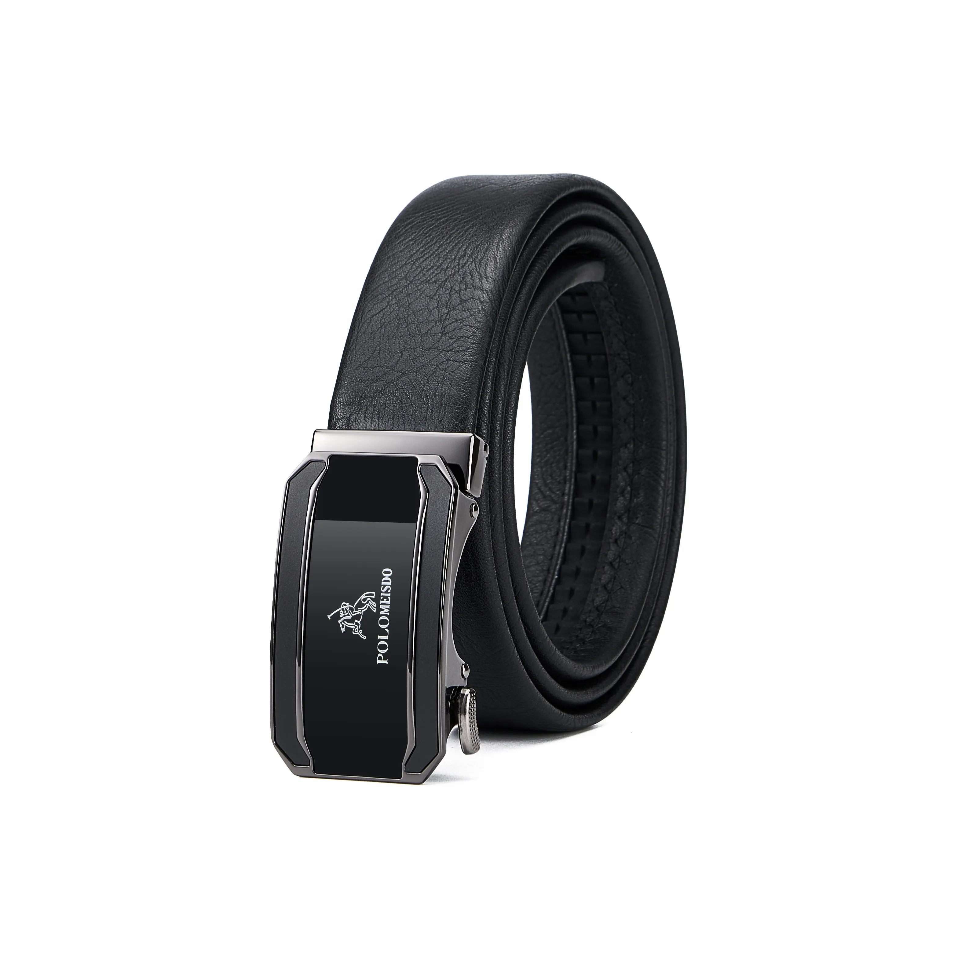 POLOMEISDO Top Grain Cow Leather Belt Practical Box Men's 3.5cm Greeting Card Contact Customer Service For Writing