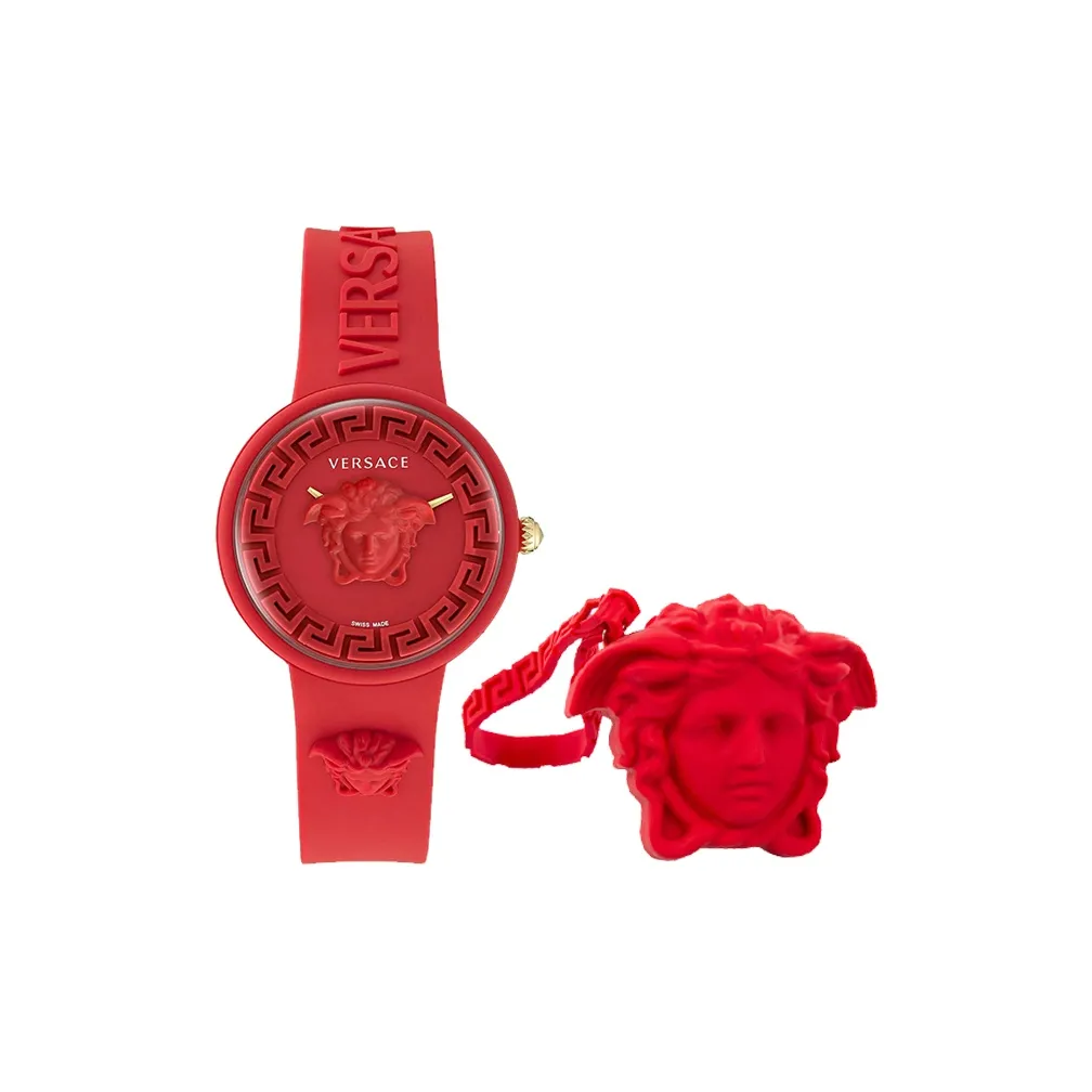 VERSACE Iridescent Collection Кварцевые часы силиконовый ремешок черный циферблат унисекс