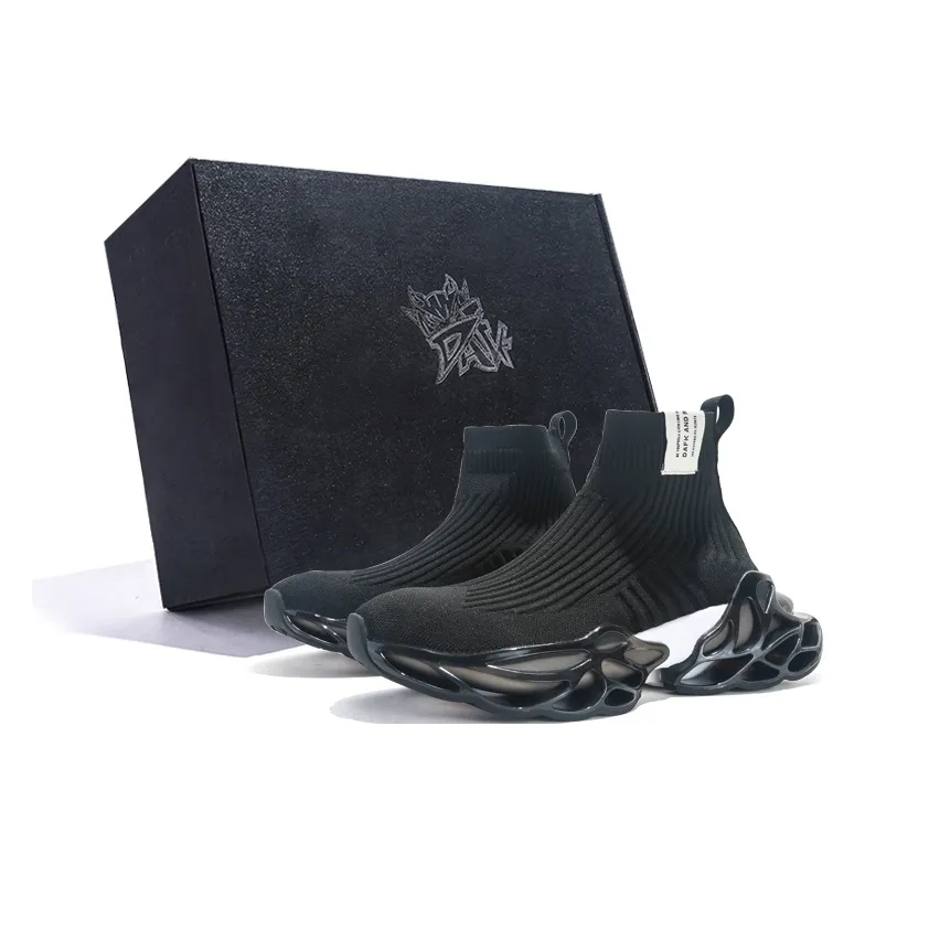 DAFK Running Shoes Men High Top Black/White/Brown