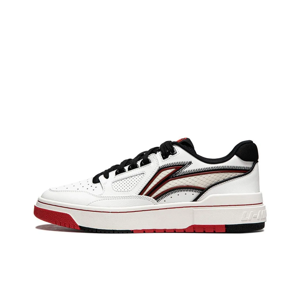 LiNing Rookie Slip-Resistant Амортизация Устойчивость к износу Легкий Низкий Топ Скейтборд Кроссовки Мужские Белый Красный