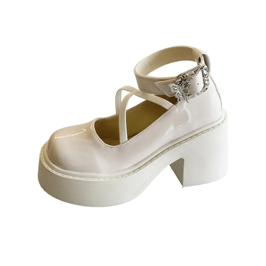 PARK DANCE Квадратный каблук Туфли Мэри Джейн Женские