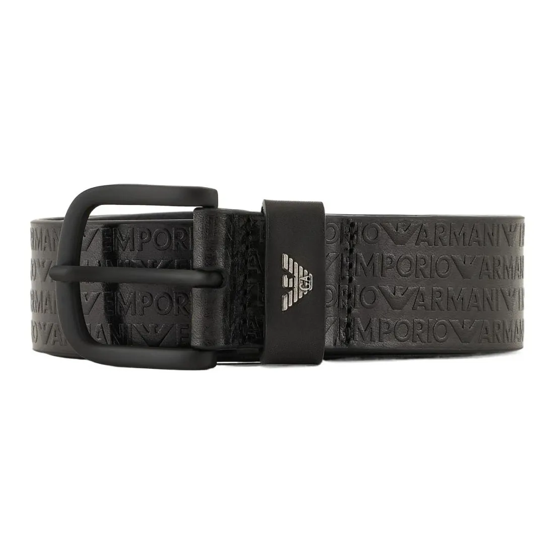 EMPORIO ARMANI Leather Belt With Embossed print Lettering